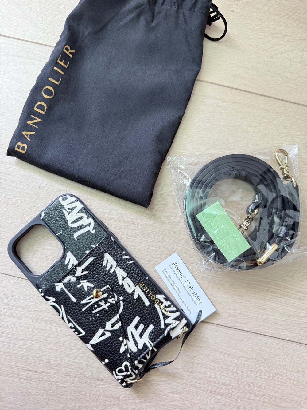 Brand New Bandolier Black Graffiti Love Phone Case. iPhone 13 Pro Max.
